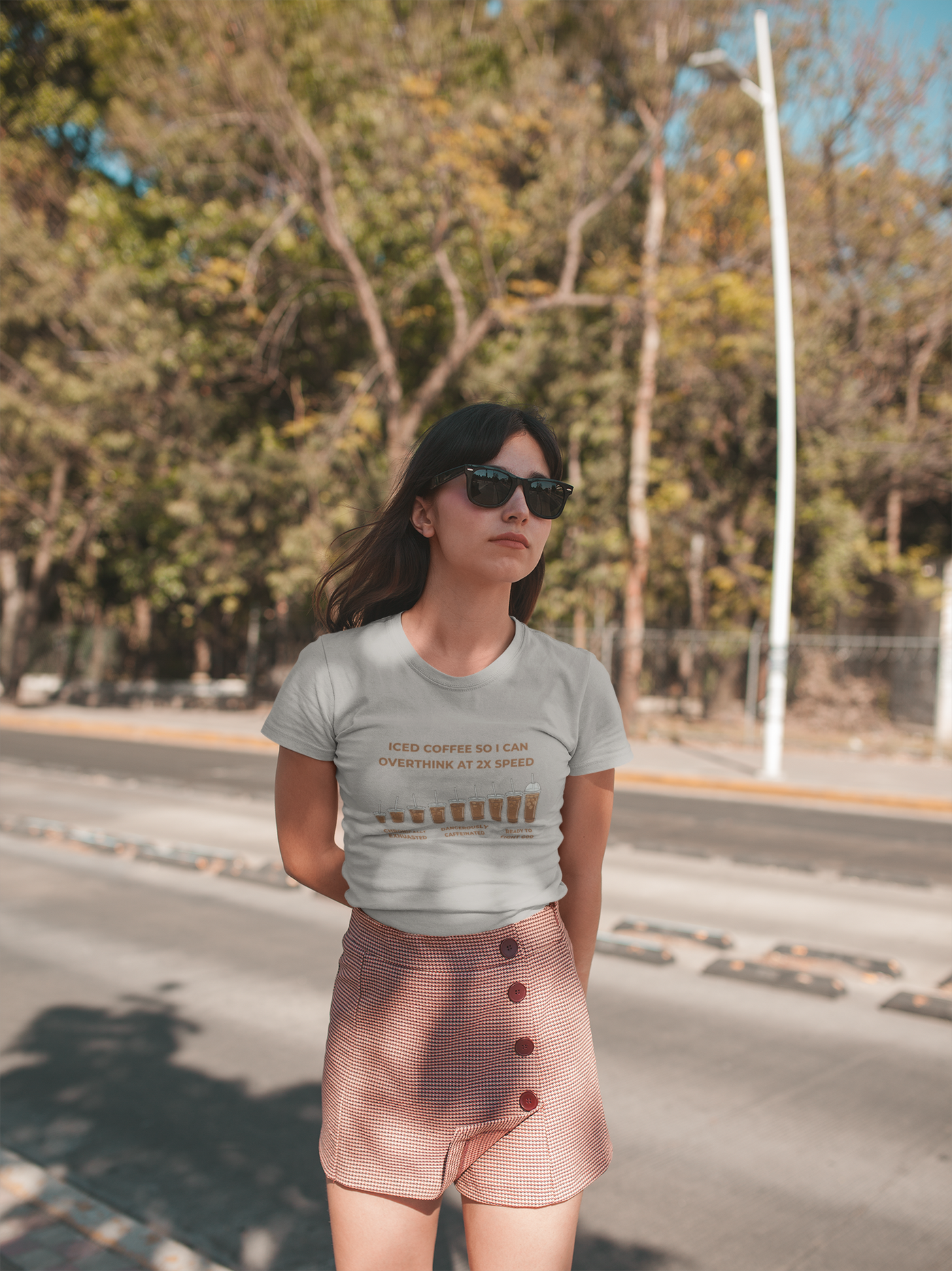 Iced Coffee So I Can Overthink At 2X Speed — Graphic Tee