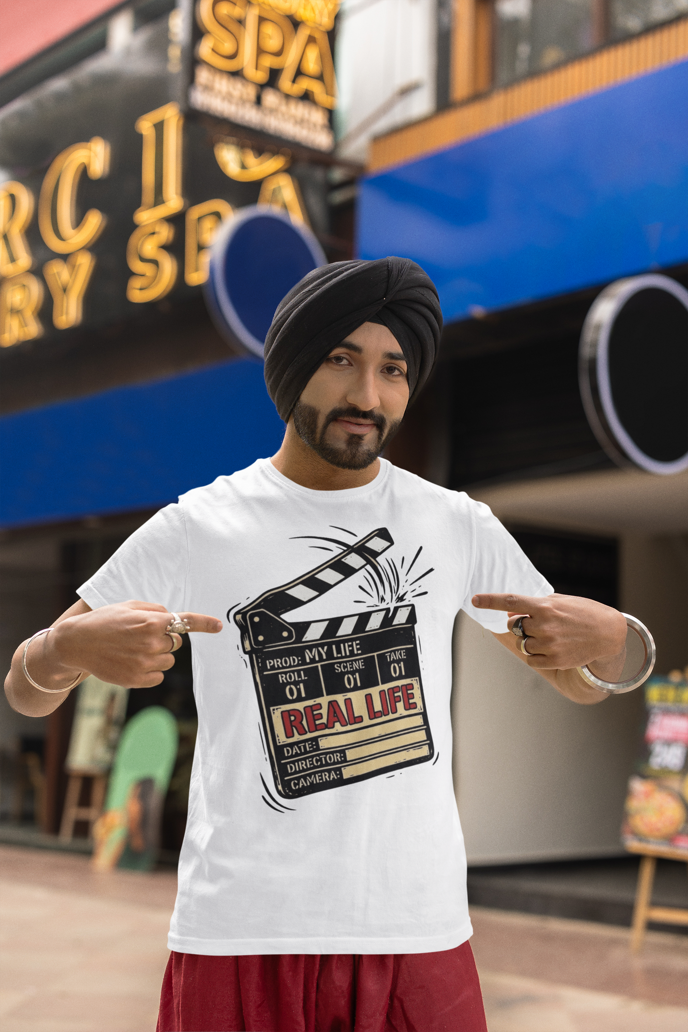 Real Life Director's Cut — Vintage Movie Slate Tee — Premium Heavyweight