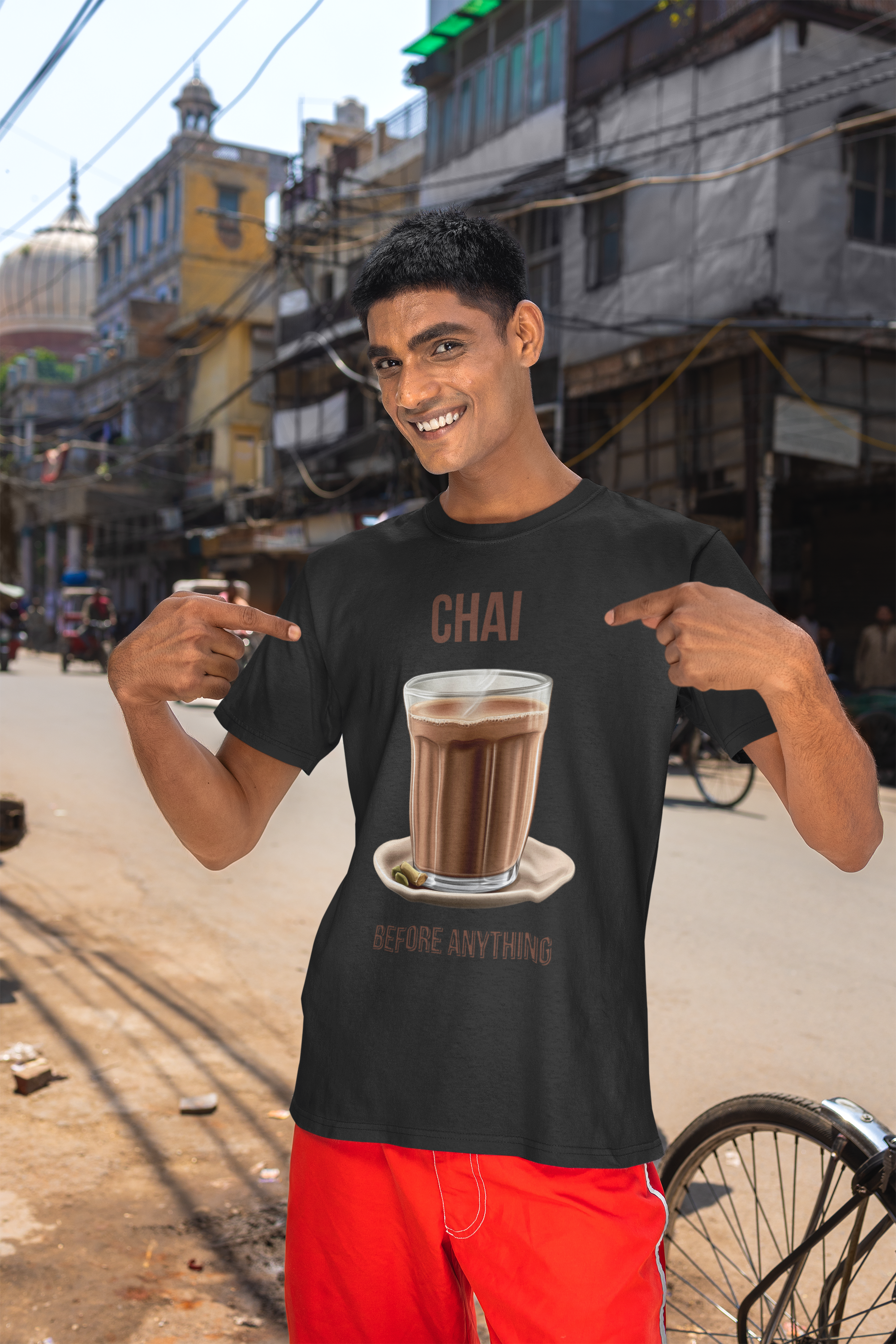 Chai Before Anything — The Morning Ritual Tee — Premium Heavyweight