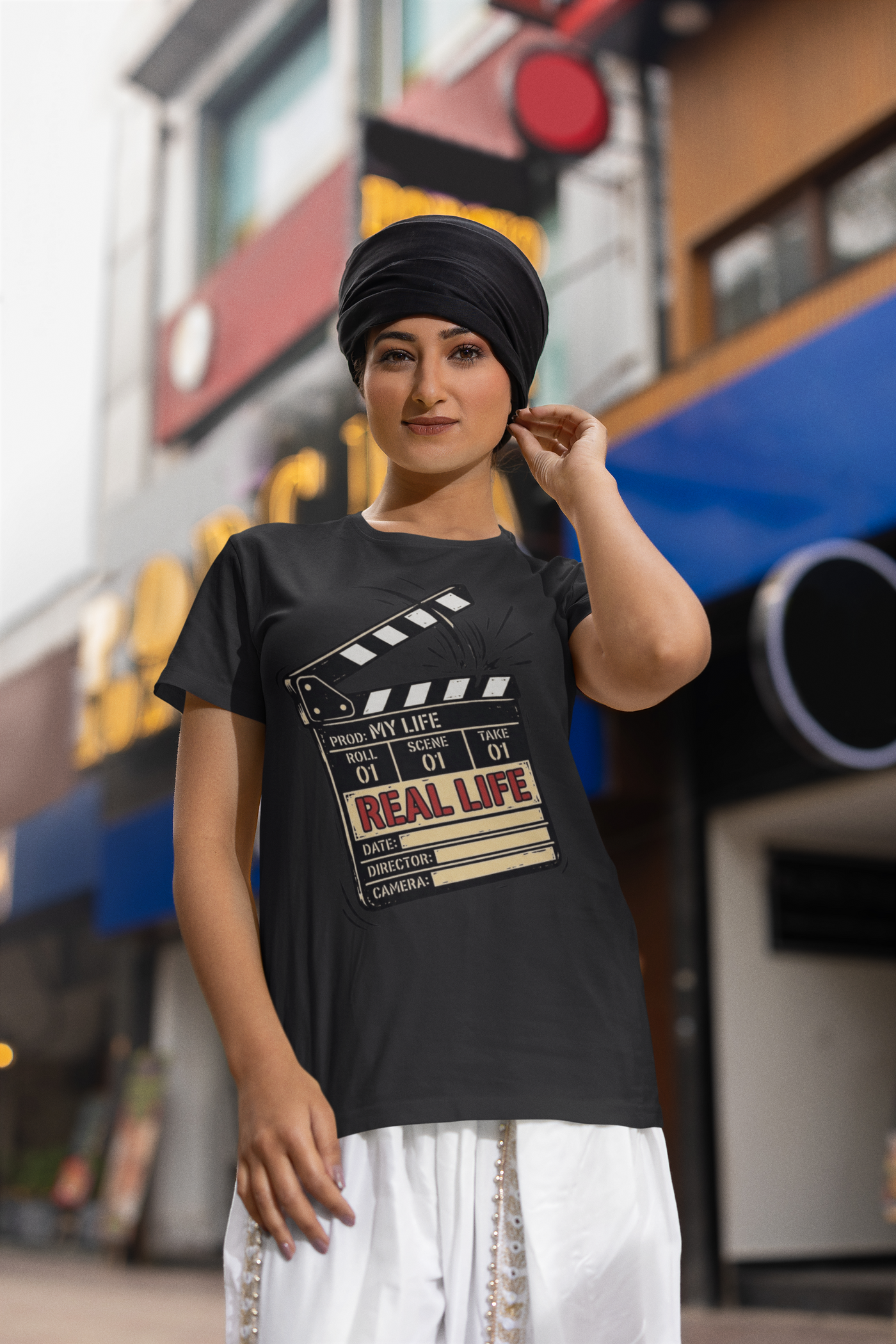 Real Life Director's Cut — Vintage Movie Slate Tee — Premium Heavyweight
