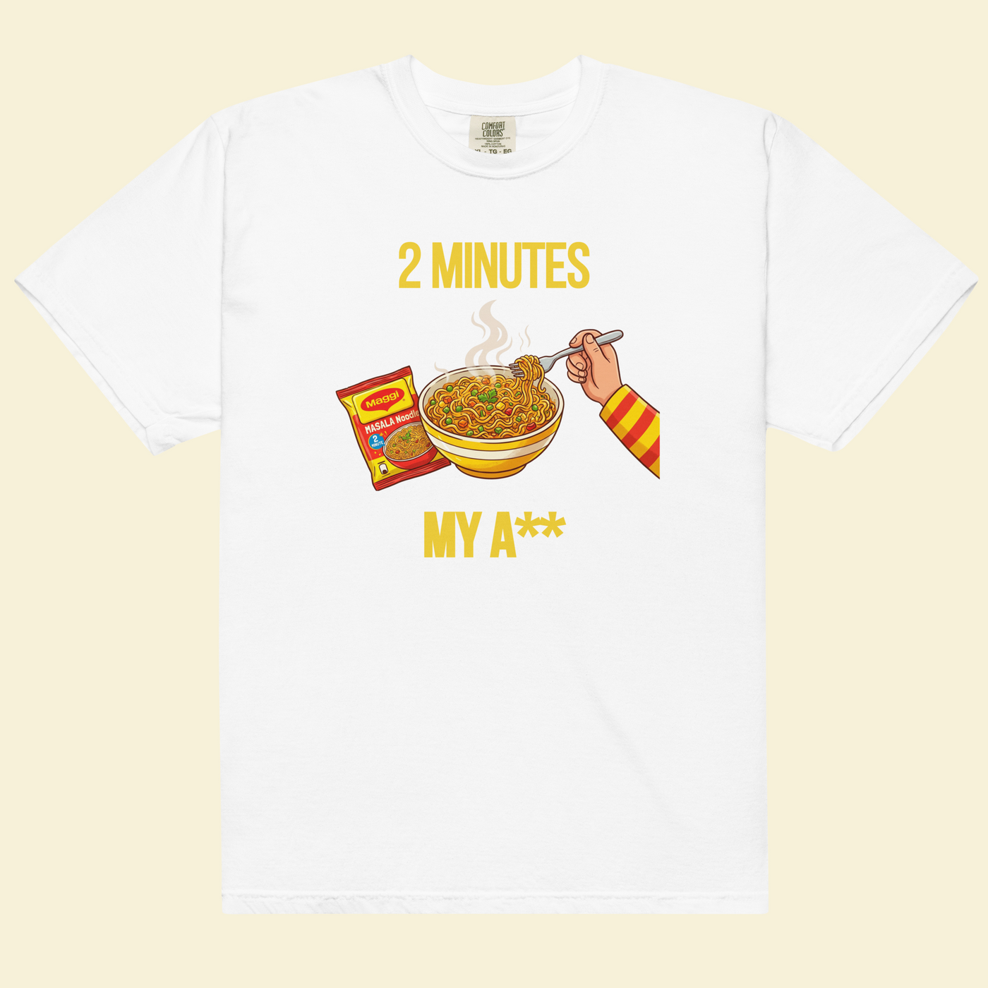 Maggi 2 Minutes — The Honest Cooking Time Tee — Premium Heavyweight